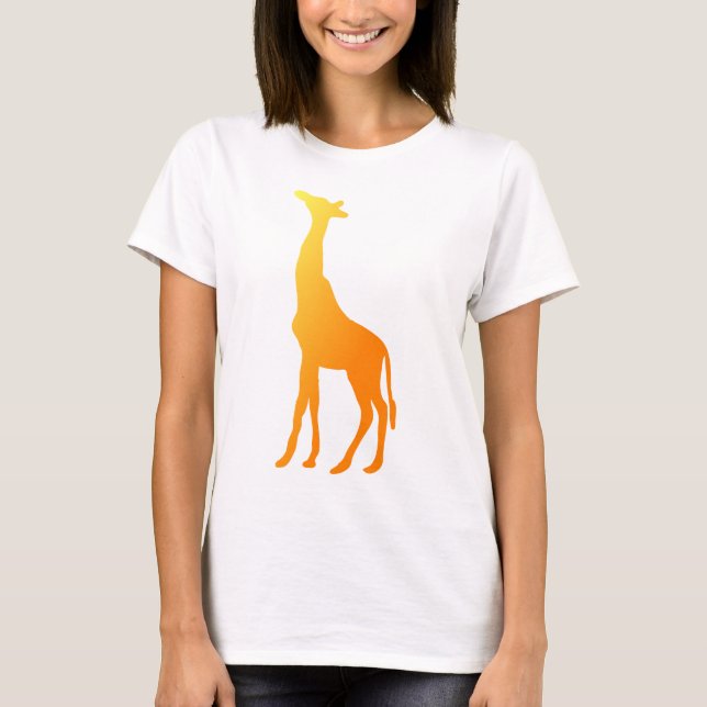 Camiseta Silhueta dourada do girafa (Frente)