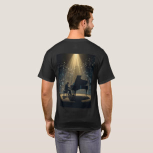 Camiseta Silhueta Dramática De Piano Com Competência Da Cid