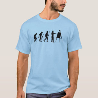 Camiseta Silhueta engraçada da evolução da pintura