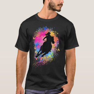 Camiseta Silhueta Feminina de Rodeio Arco-íris de Meninas C