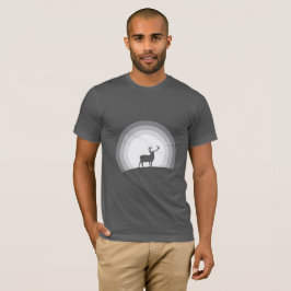 Camiseta Silhueta Majestosa de Veado sob a Luz Lunar