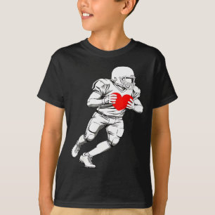 Camiseta Silhueta Mínima de Jogador de Futebol Coração Amor