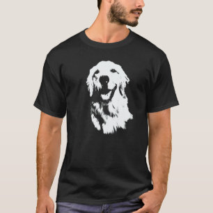 Camiseta Silhueta Minimalista da Cara do Cão Retriever Dour