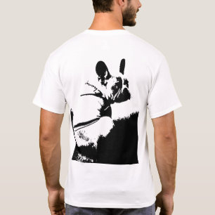 Camiseta Silhueta Minimalista de Bulldog Francês – Preto Ou