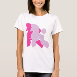 Camiseta Silhueta minimalista de Poodle Rosa