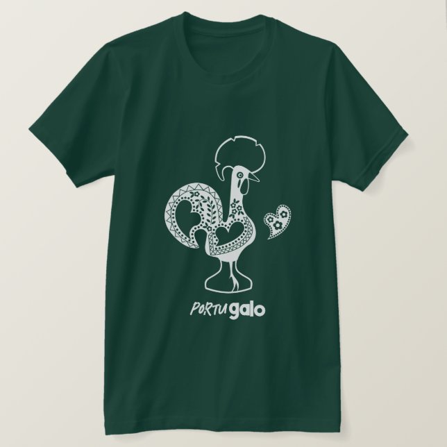 Camiseta Silhueta Moderna do Galo Português (Frente do Design)