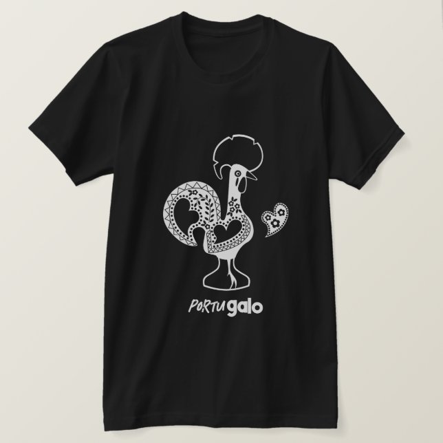 Camiseta Silhueta Moderna do Galo Português (Frente do Design)