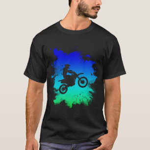 Camiseta Silhueta Motocross Em Ação Para A Camada Exterior 