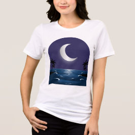 Camiseta Silhueta Noturna da Praia – Iluminada pel