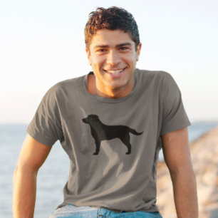 Camiseta Silhueta preta da raça do cão de labrador