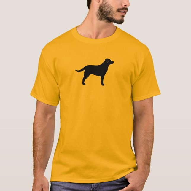 Camiseta Silhueta preta da raça do cão de labrador (Frente)