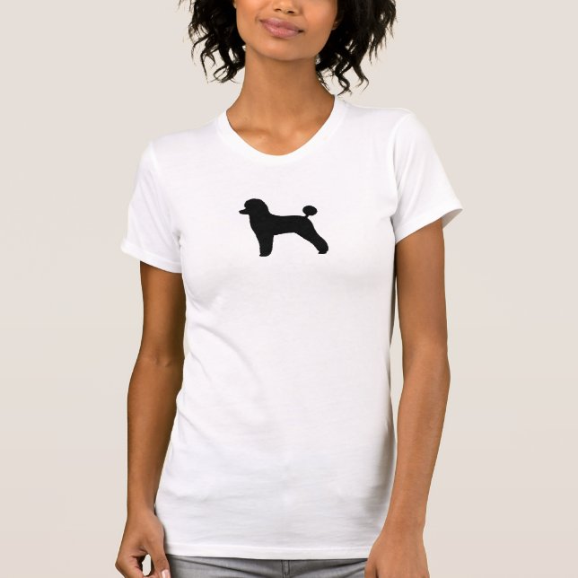 Camiseta Silhueta Preta de Poodle| Raça Cão (Frente)