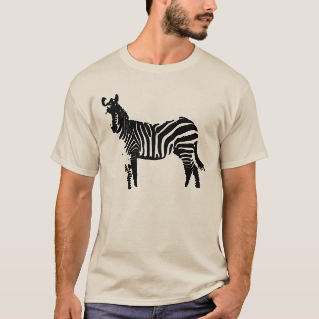 Camiseta Silhueta Preta de Zebra (Frente)