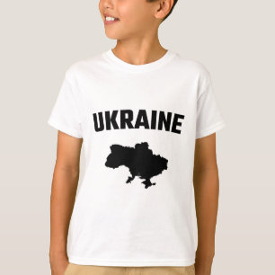 Camiseta Silhueta Preta Isolada De Um Mapa Da Ucrânia