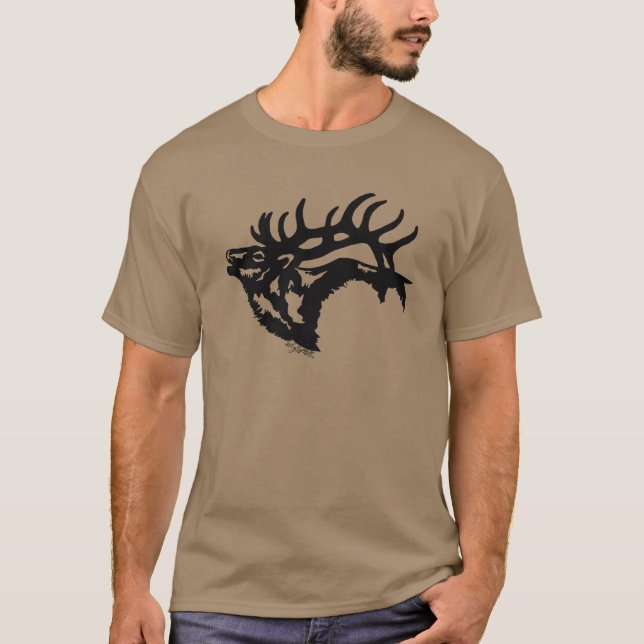 Camiseta Silhueta Preta Touro Elk (Frente)