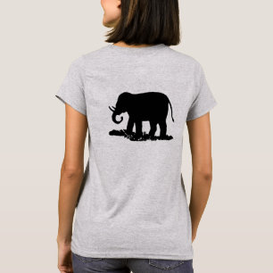 Camiseta Silhueta preto e branco do elefante