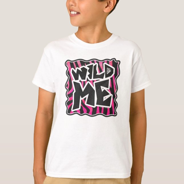 Camiseta Silhueta Preto e Rosa Choque Zebra (Frente)