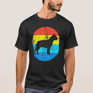 Camiseta Silhueta Retro da Raça de Cachorro Pit Bull Engraç