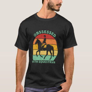 Camiseta Silhueta Retro de Montar a Cavalo u2013 Obsessão p