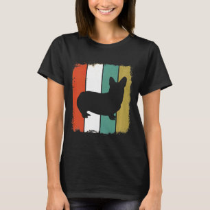 Camiseta Silhueta Retro Vintage da Raça de Cão Corgi Premiu