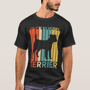Camiseta Silhueta Retro Vintage do Cão Terrier Jack Russell