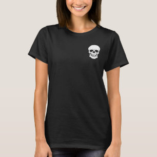 Camiseta Silhueta Simples de Caveira Branca Assustadora de