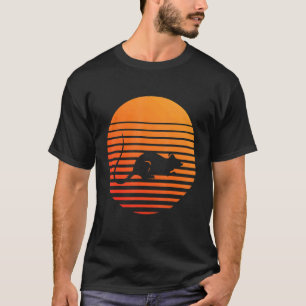 Camiseta Silhueta Sombra De Rato Em Frente A Um Sol