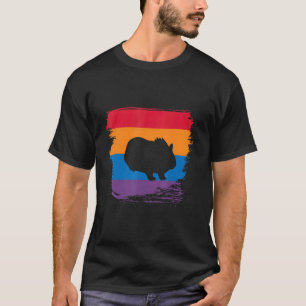 Camiseta Silhueta Sombra de Suínos com Bandeira Colorida