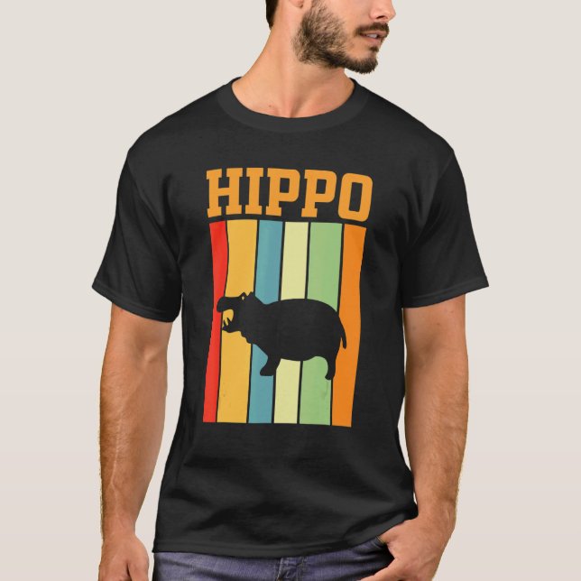 Camiseta Silhueta Sombra Hippo Em Cores Retrovisores (Frente)