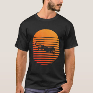 Camiseta Silhueta Sombra Panther Em Frente A Um Sol