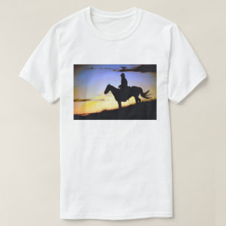 Camiseta Silhueta Sunset do Cowboy Ocidental