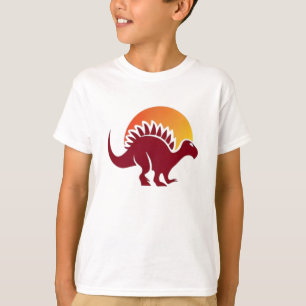 Camiseta Silhueta Sunset Red Stegosaurus