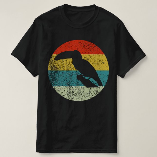 Camiseta silhueta toucano retro vintage 70s (Frente do Design)