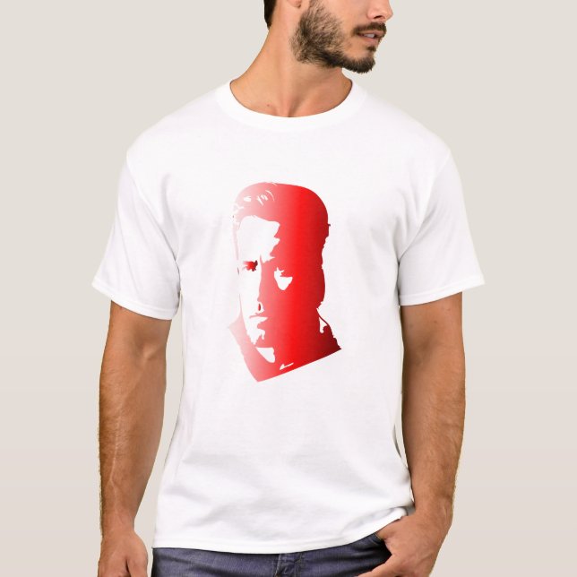 Camiseta Silhueta Vermelha Negra - Portrai Artístico Modern (Frente)