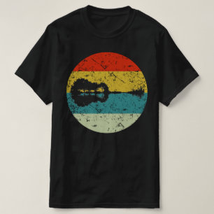 Camiseta silhueta vintage guitar retro 70
