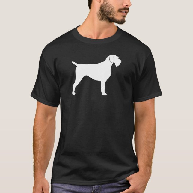 Camiseta Silhueta Wirehaired alemão do ponteiro (Frente)