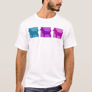 Camiseta Silhuetas coloridas de Lancashire Heeler