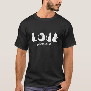 Camiseta Silhuetas de Amor de Gatos Fofos Gatinhos Fofinhos