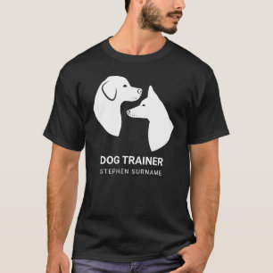 Camiseta Silhuetas de Cabeça de Cachorro Minimalista Branco