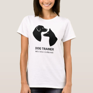 Camiseta Silhuetas de Cabeça de Cachorro Preto Fofo - Trein