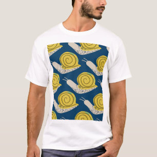 Camiseta Silhuetas de caracóis: padrão amarelo, rosa.