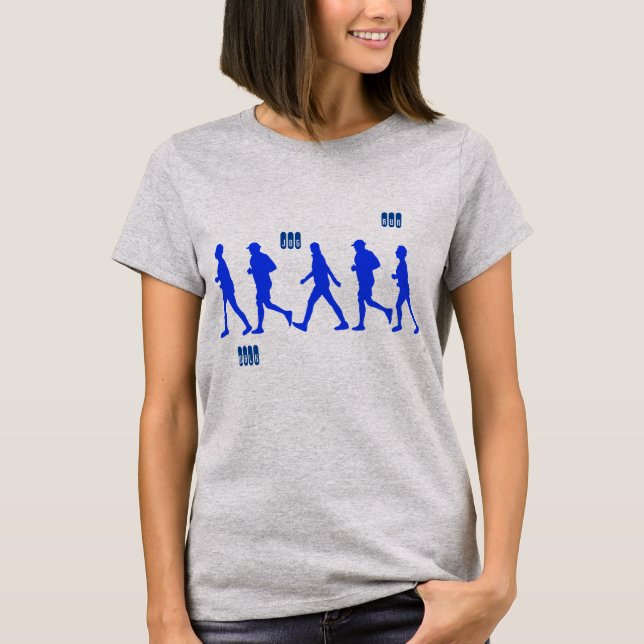 Camiseta Silhuetas de Pessoas Correndo/Jogging (Frente)