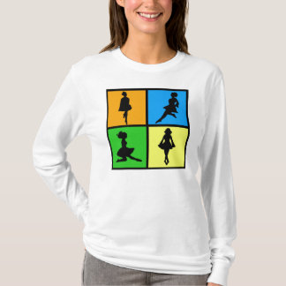 Camiseta silhuetas irlandesas do dançarino do iDance