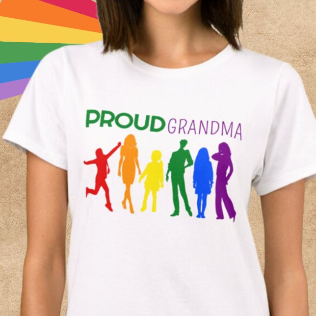 Camiseta Silhuetas Orgulho gay da vovó orgulhosas (Criador carregado)