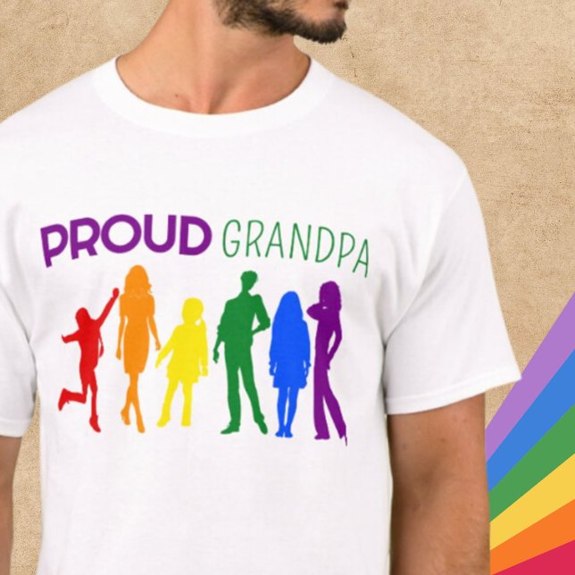 Camiseta Silhuetas Orgulho gay do vovô orgulhosas (Criador carregado)
