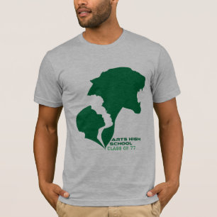Camiseta Silhuetas verdes para Segundos graus de artes pers