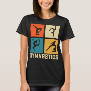 Camiseta Silhuetas Vintage de Ginástica Arte em Grid Retro