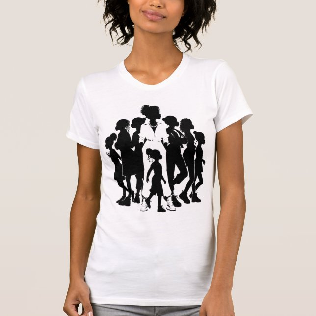 Camiseta Silhuettes Unidos;O Poder do Junto (Frente)