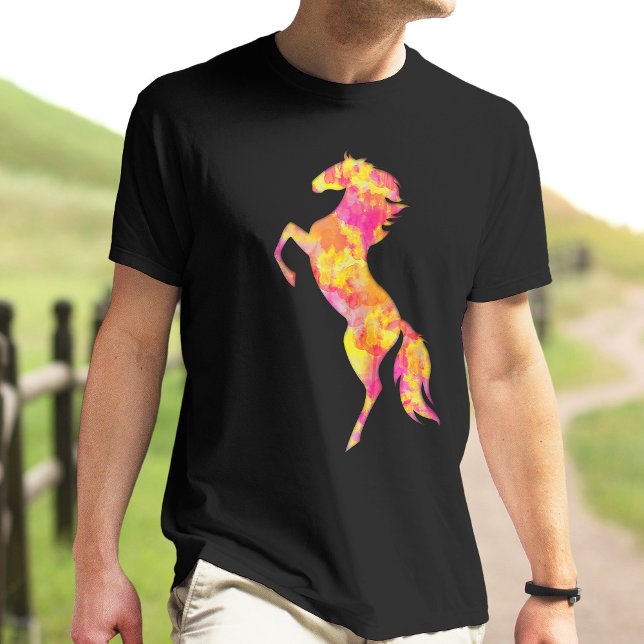 Camiseta Silhute de cavalo Chama Abstrato Elegante (Criador carregado)