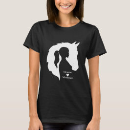 Camiseta Silhute de cavalo e amante de cavalo, personagem c